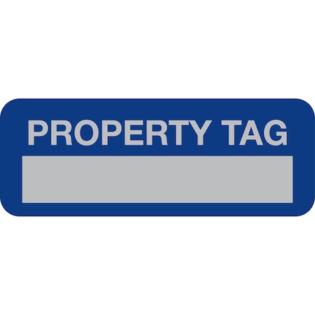 Lustre-Cal Property ID Label PROPERTY TAG5 Alum Dark Blue 2in x 0.75in 1 Blank No Pad, 100PK 253740Ma1Bd0000